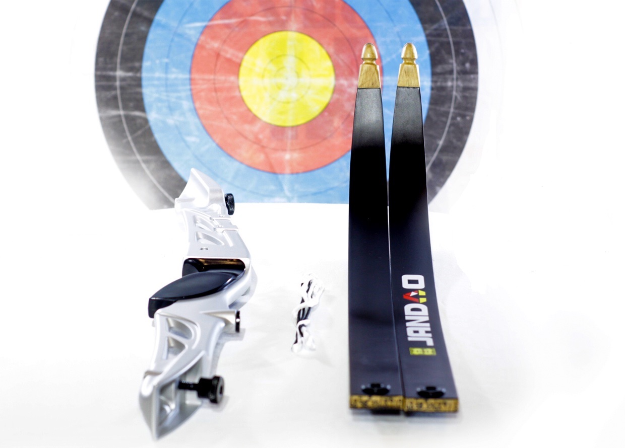 Лук рекурсивный (Олимпик) 68" 38# (серебристая рукоять, чёрные плечи)