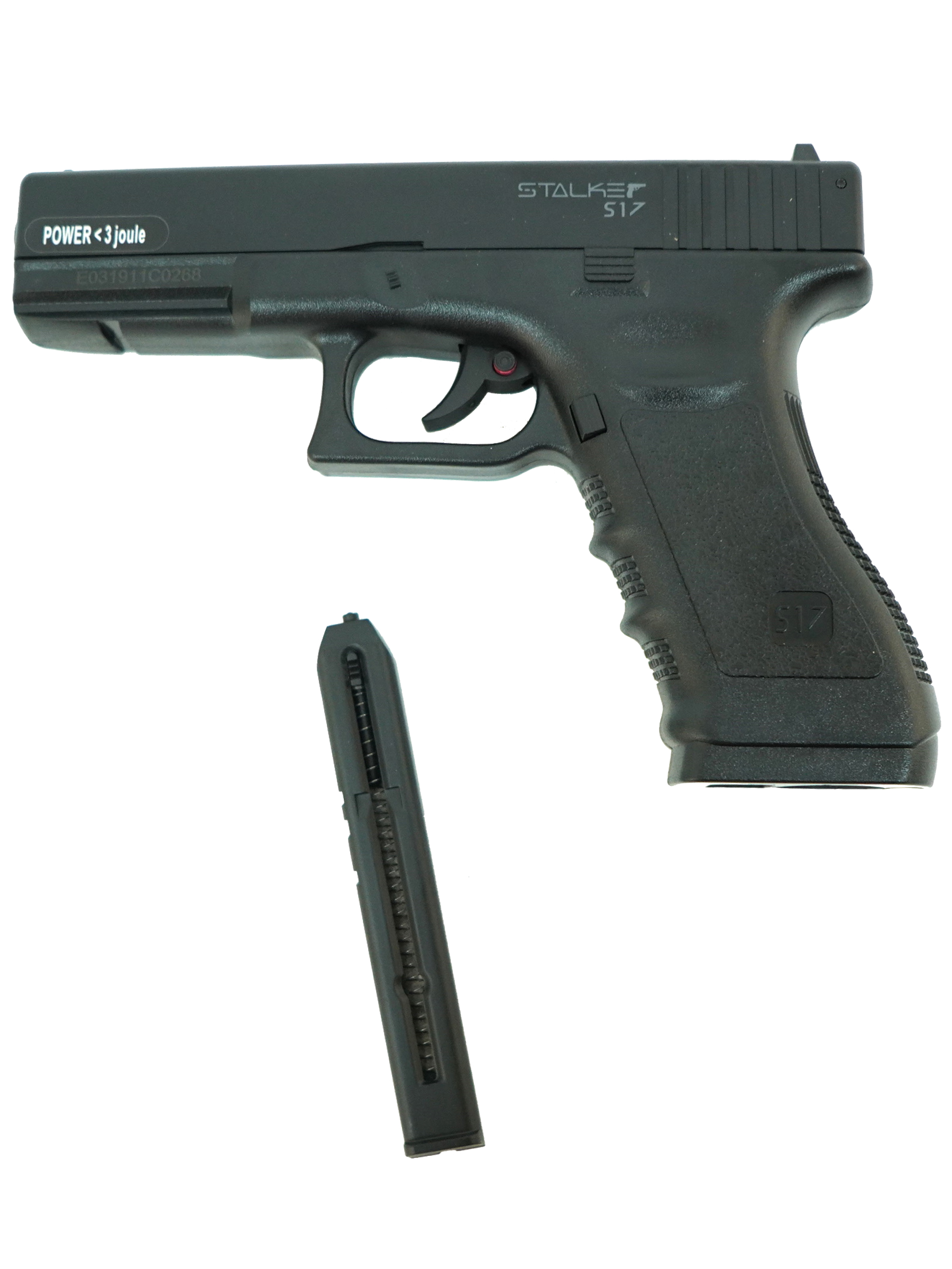Пистолет пневматический S17 (Glock17), к.4,5мм (пласт.)