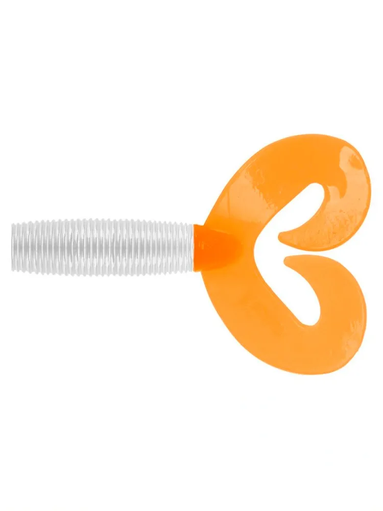 Твистер Credo Double Tail 3.54", 9см, Pearl & Orange