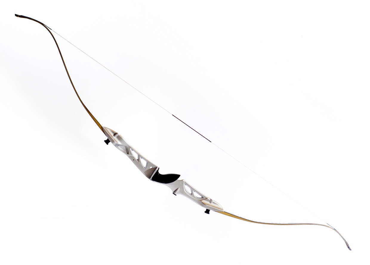 Лук рекурсивный (Олимпик) 68" 38# (серебристая рукоять, чёрные плечи)